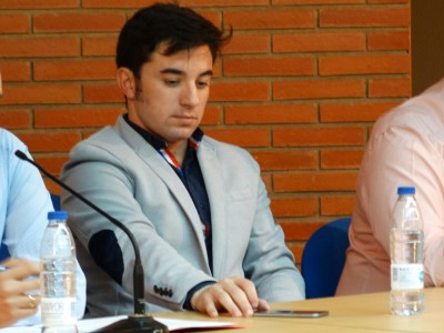 Imanol Sánchez durante la charla.